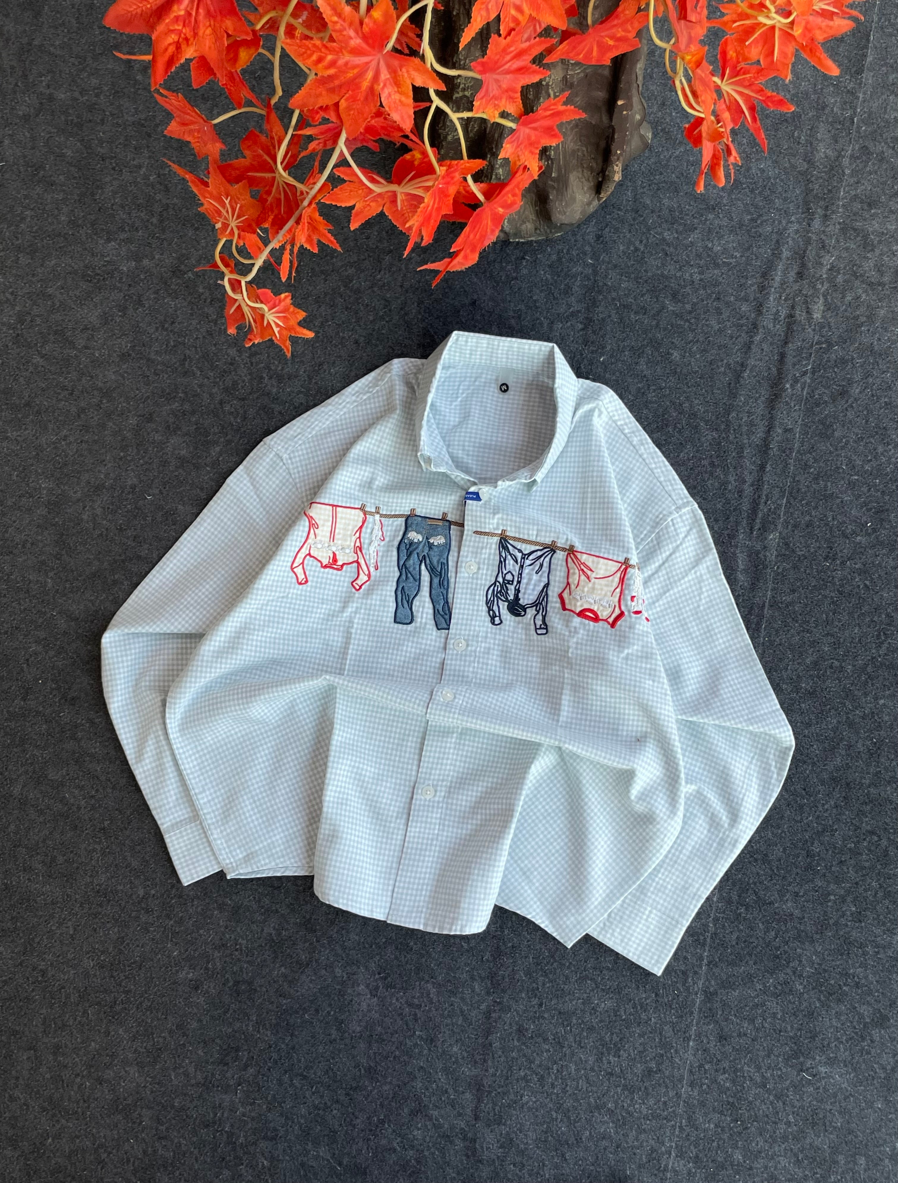 Oversized with embroidery shirts