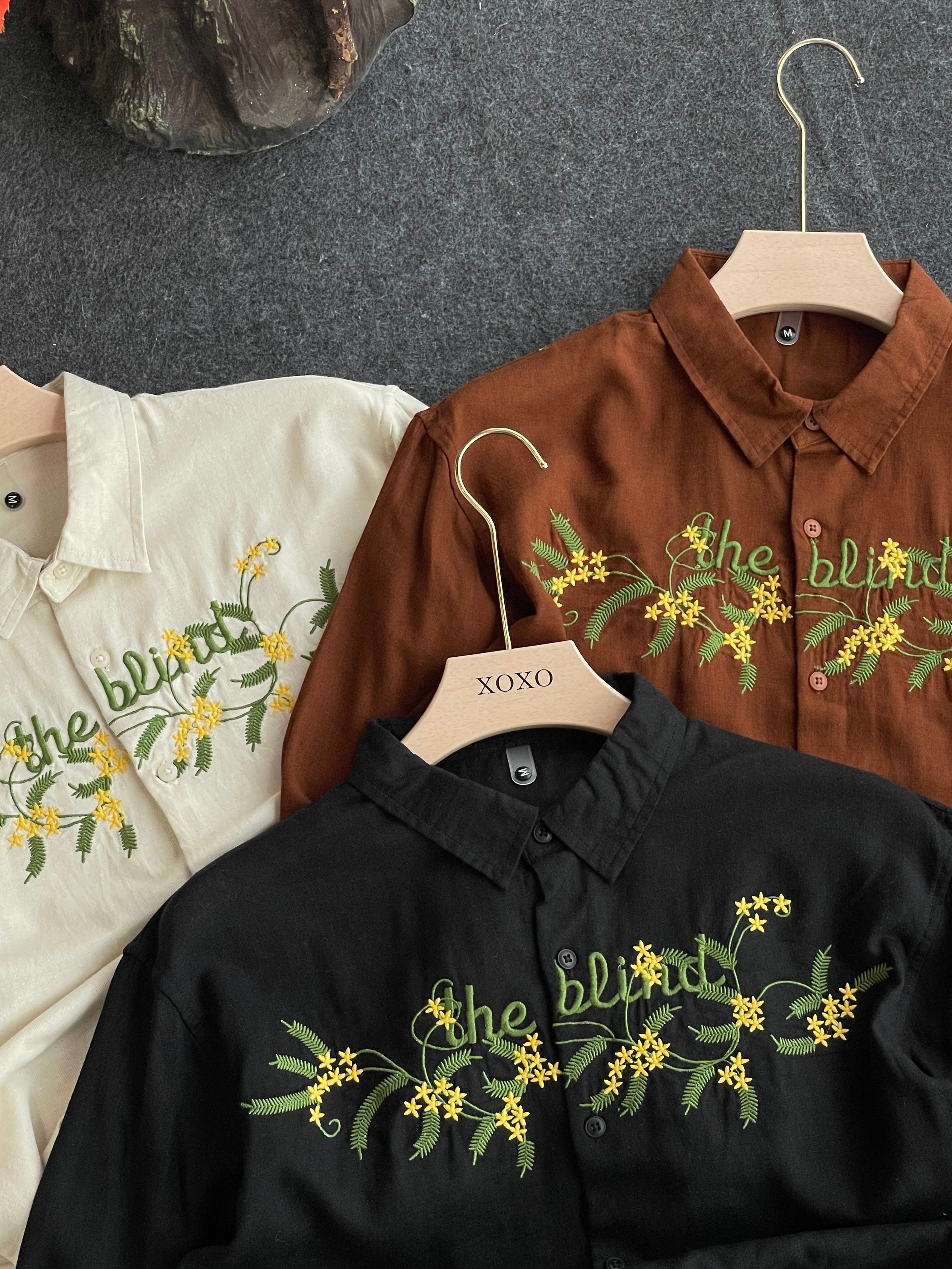 Linen embroidery shirts