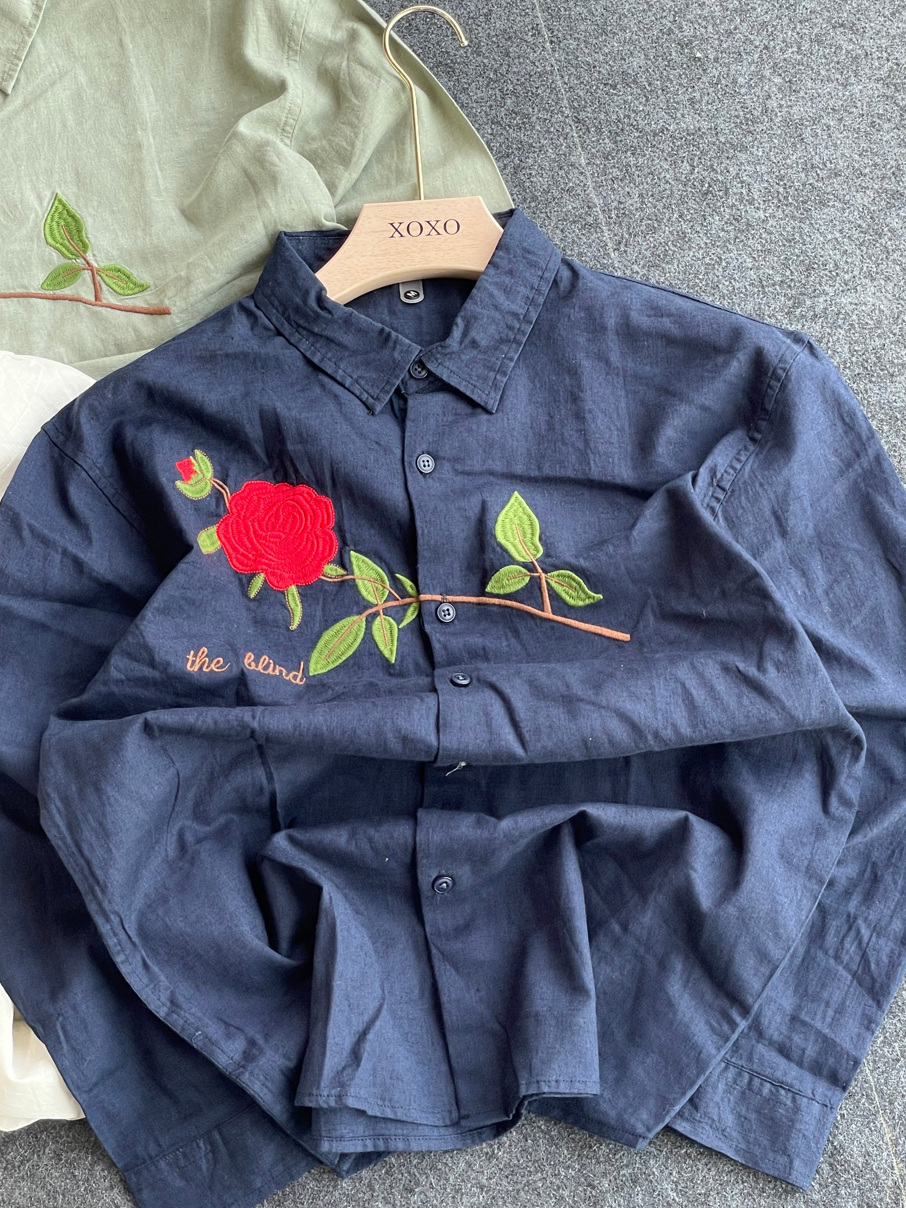 Linen embroidery shirts