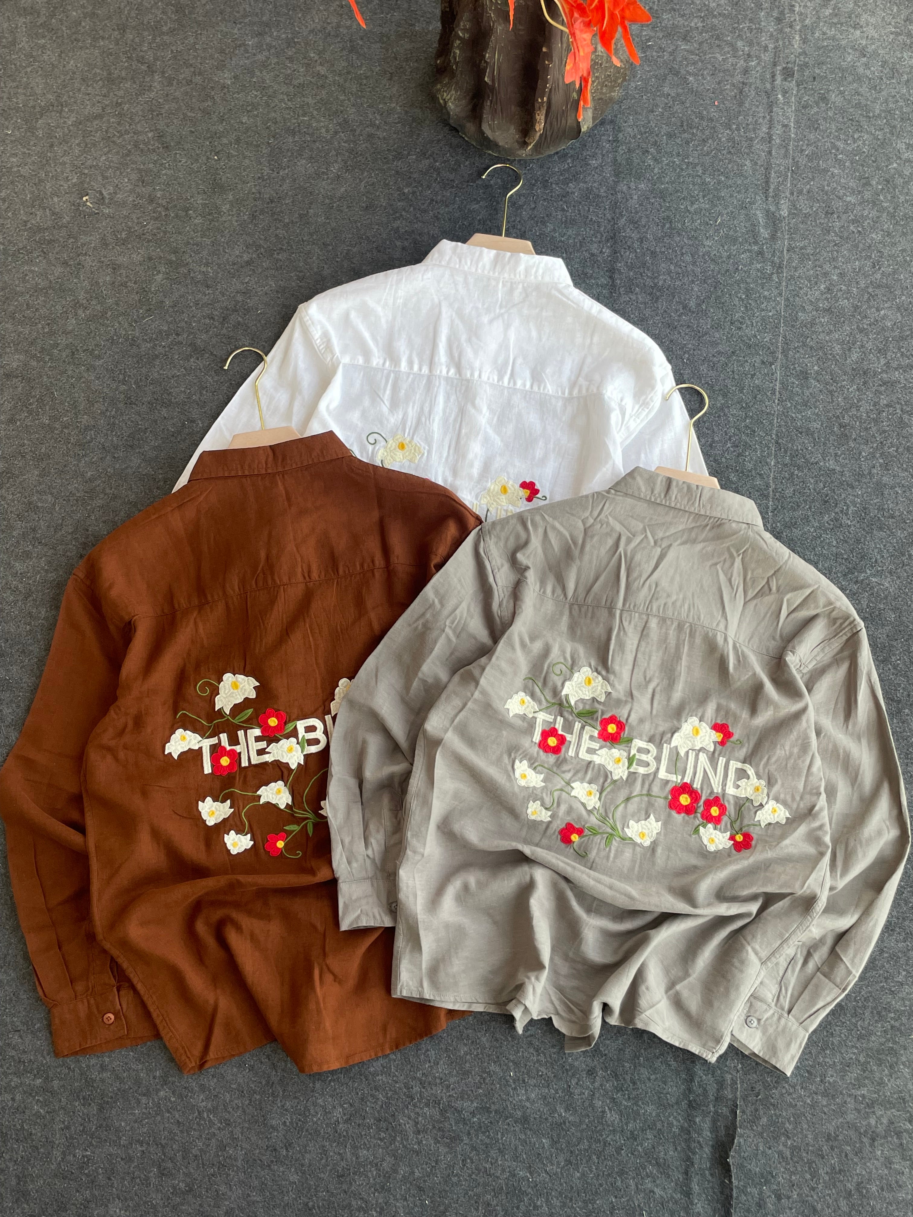 Linen embroidery shirts