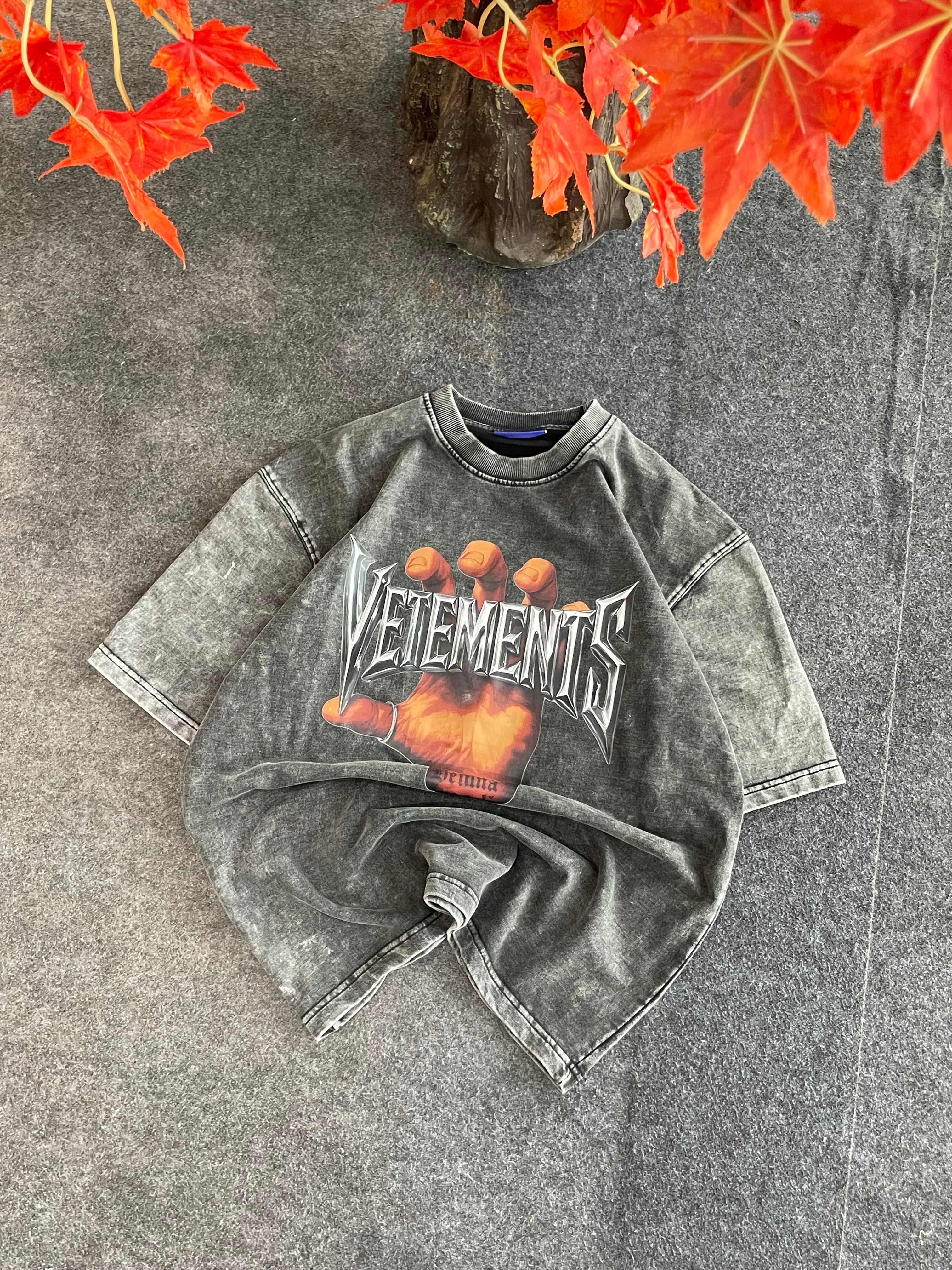 Acid wash printed tees