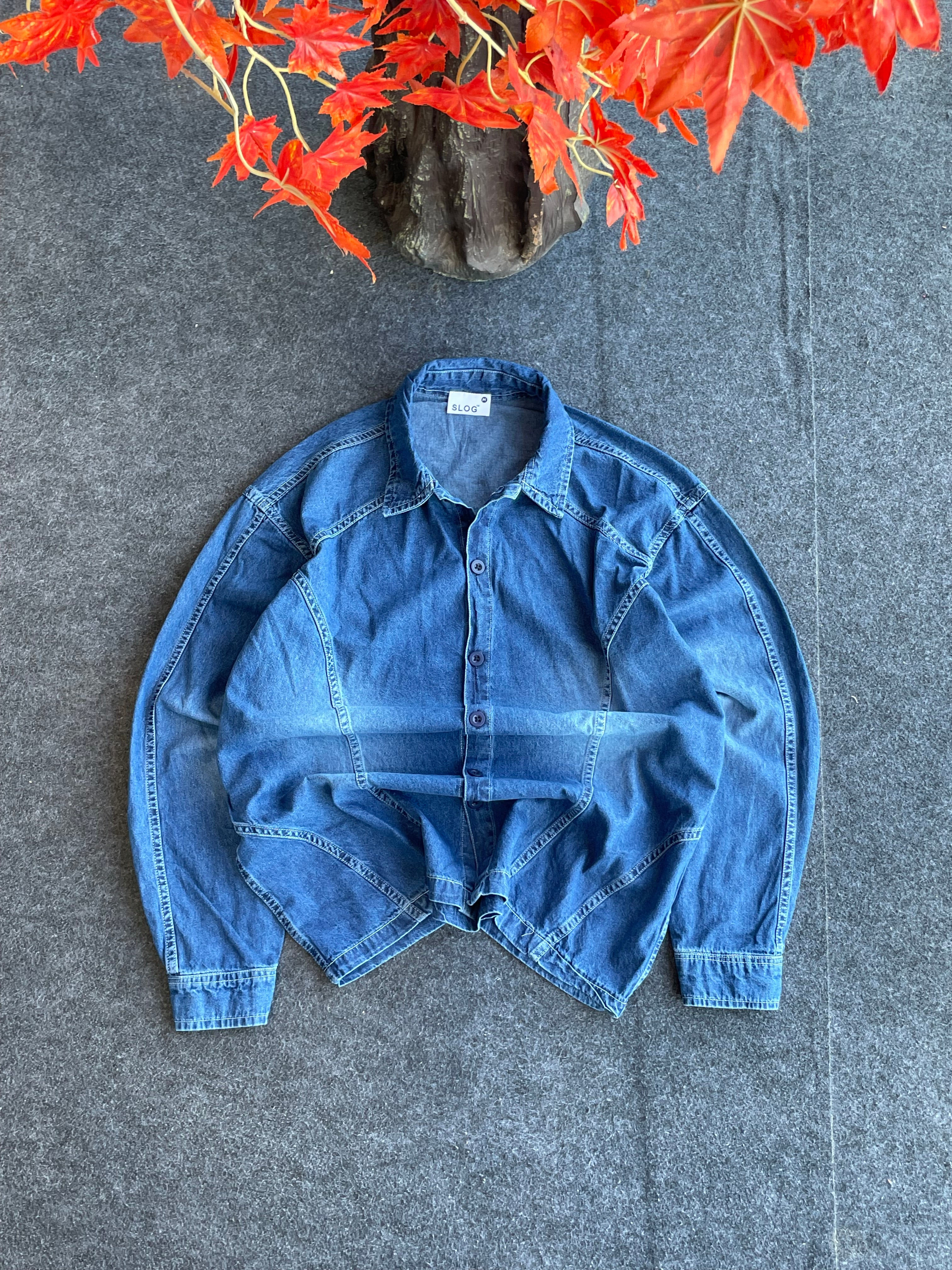 Denim drop shoulder