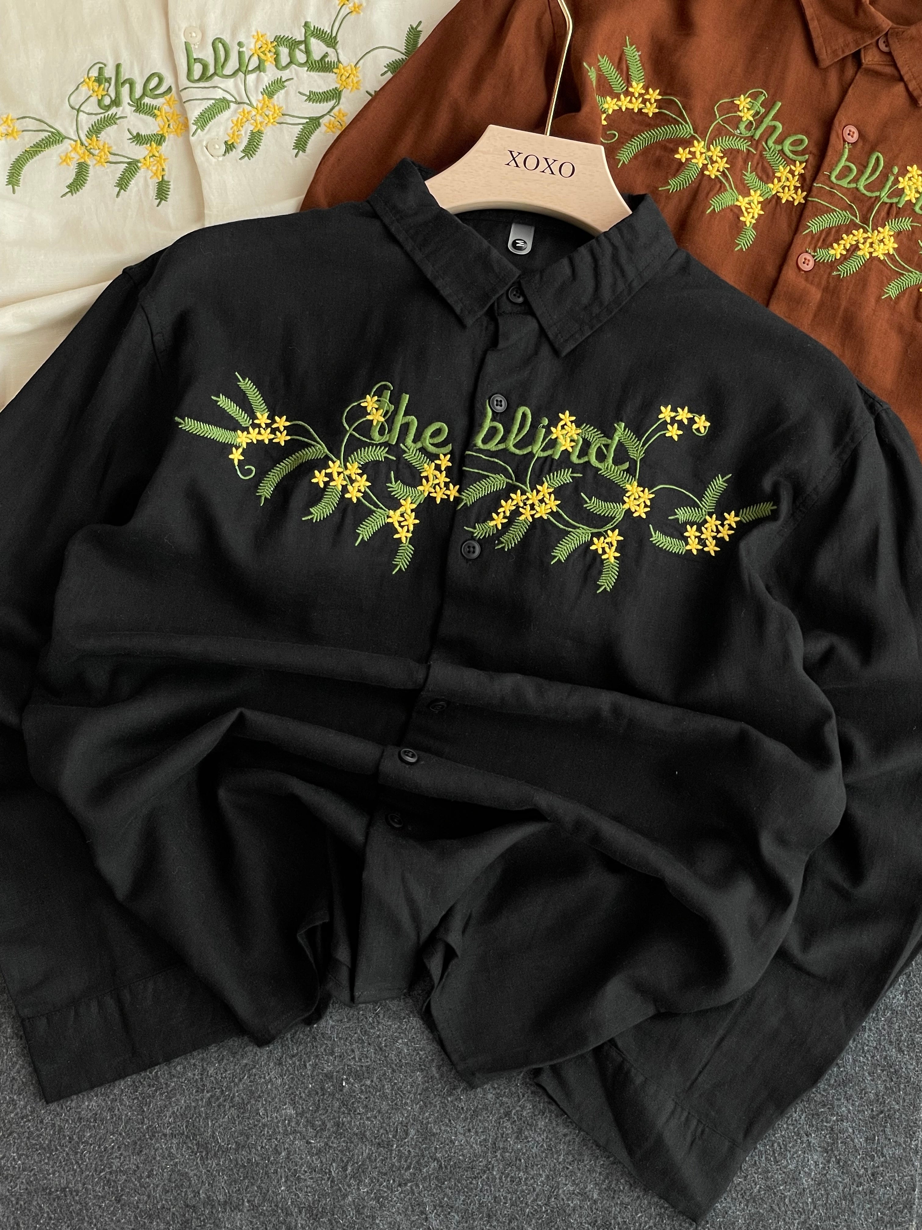 Linen embroidery shirts