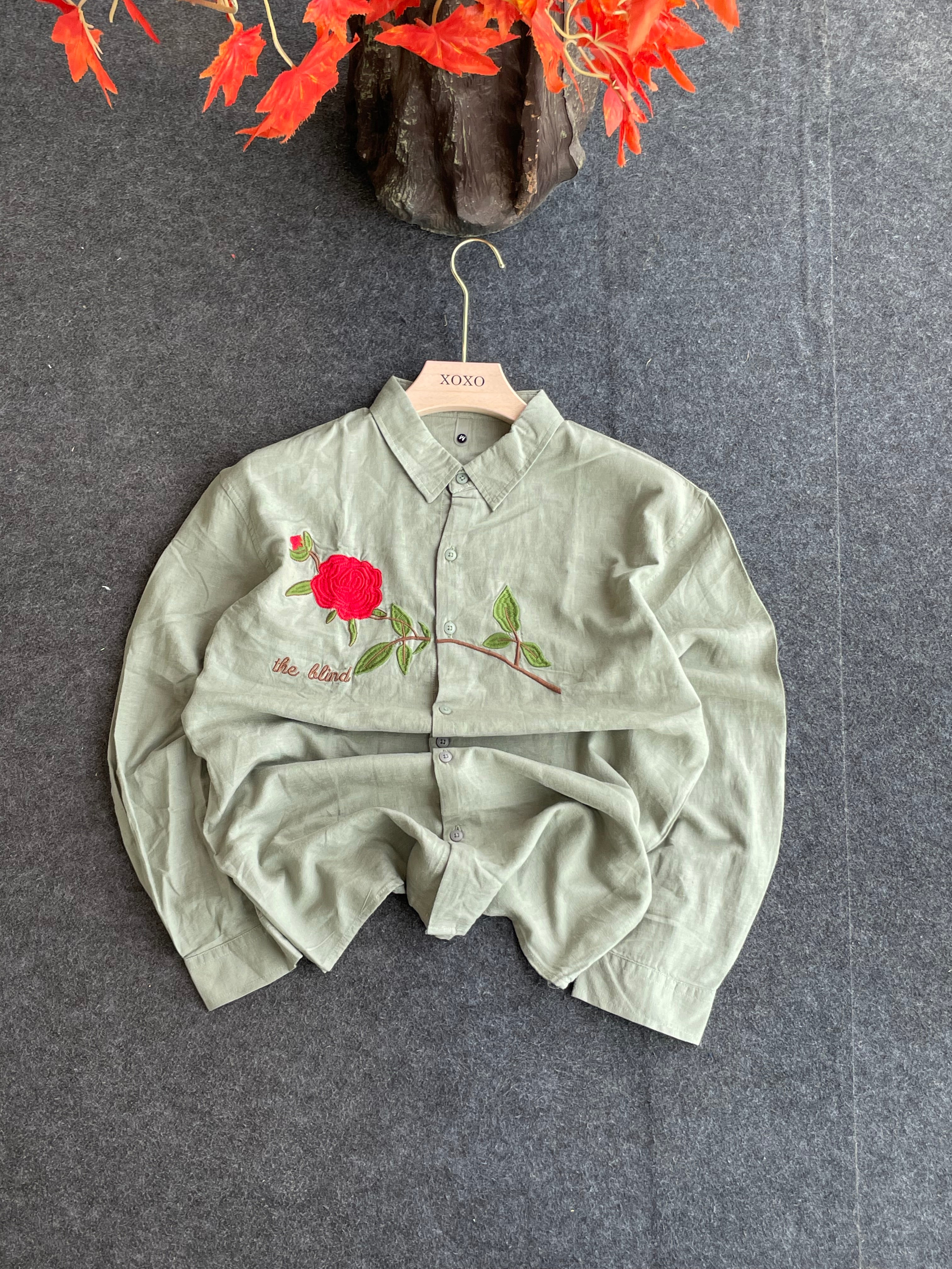 Linen embroidery shirts